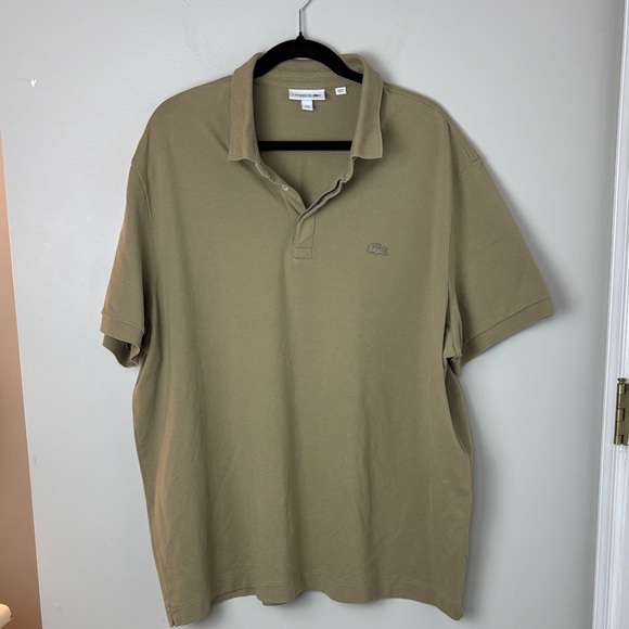 Lacoste Men's Monotone Taupe/Light Olive Polo Shirt - Size 4XL - Picture 1 of 8
